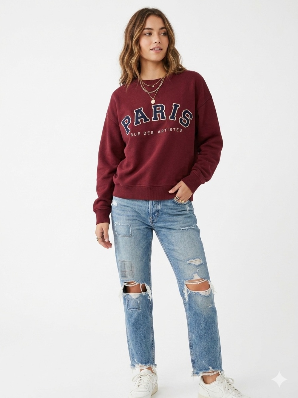 H&M | GRAPHIC SWEATSHIRT IN BURGUNDY